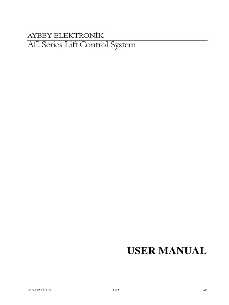 Aybey AC Lift Control User Manual | PDF | Power Supply | Power Inverter