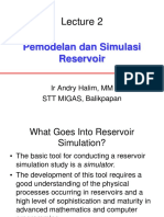 Pemodelan Dan Simulasi Reservoir: Ir Andry Halim, MM STT MIGAS, Balikpapan