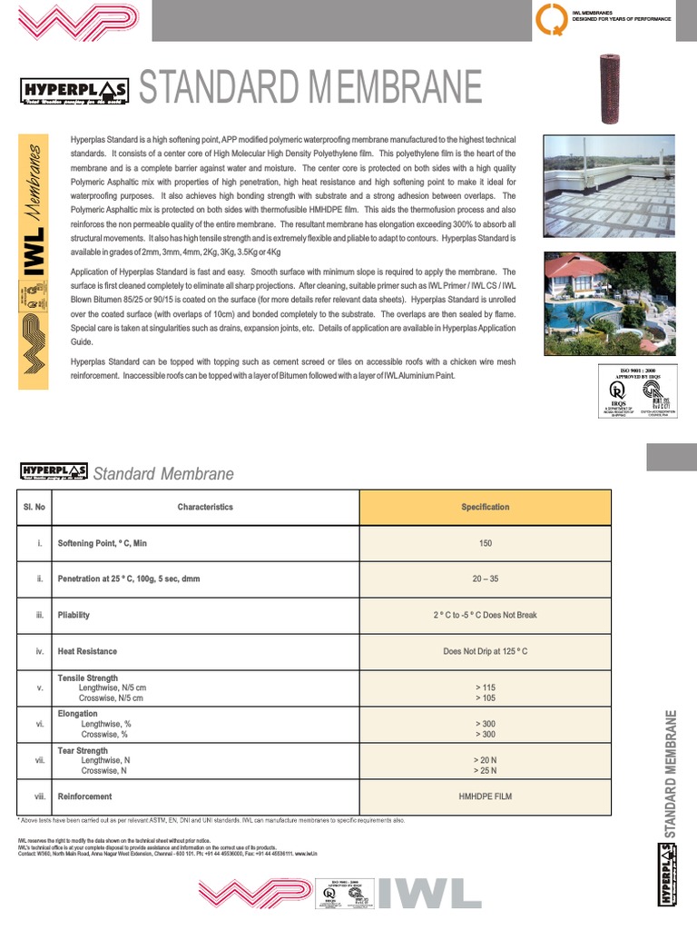 Standard Membrane: Hyperpl S | PDF | Polyethylene | Polymers