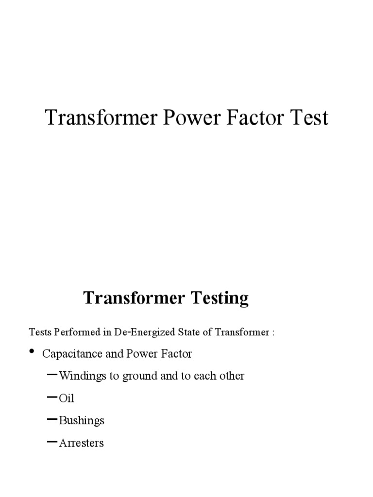 Transformer Power Factor Test PDF Transformer Insulator (Electricity)