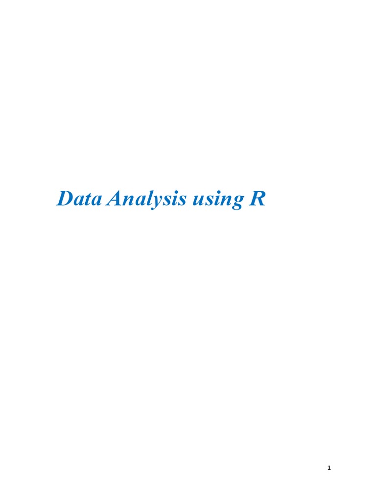 Data Analysis Using R | PDF | R (Programming Language) | Control Flow