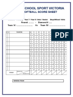 School Sport Victoria: Softball Score Sheet