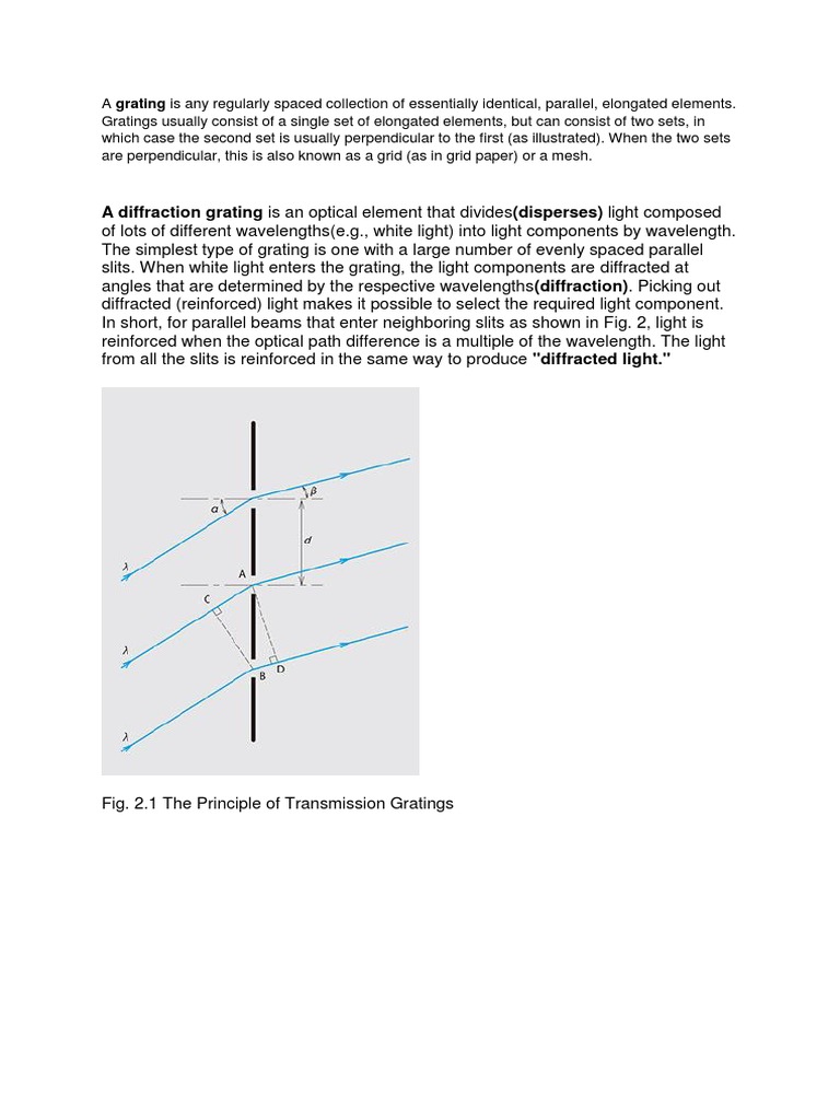Understanding Diffraction Gratings | PDF