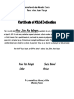 Certificate of Child Dedication: Allysa Julee Mae Belingon