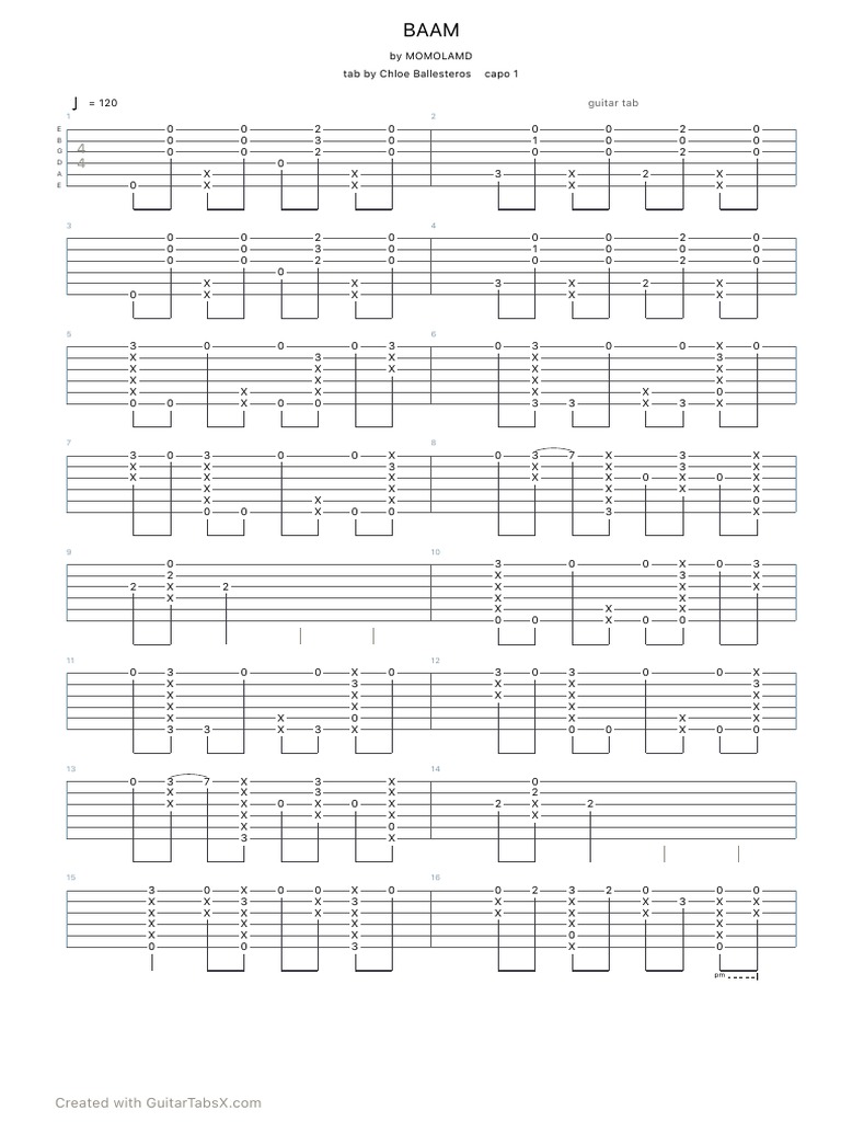 Guitar Tab E B G D A E PDF