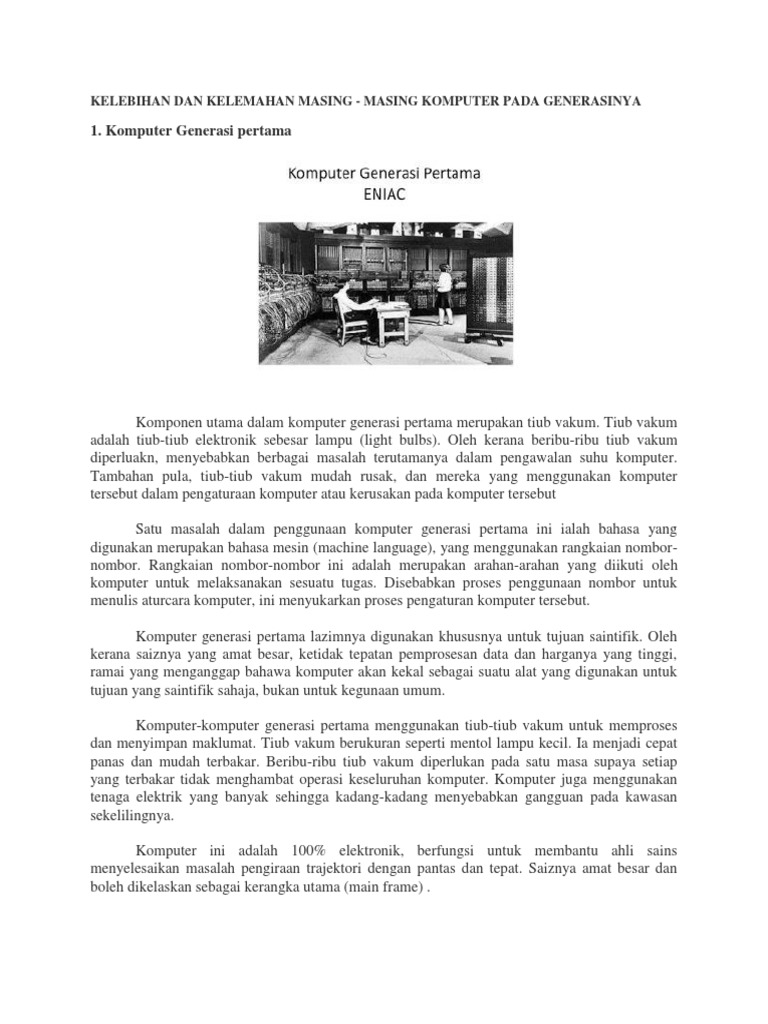 Kelebihan Dan Kelemahan Masing (Komputer) PDF