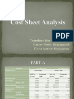 Cost Sheet Analysis
