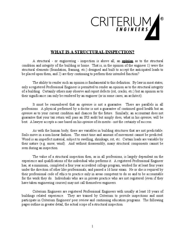 Structural Inspection PDF | PDF | Basement | Foundation (Engineering)