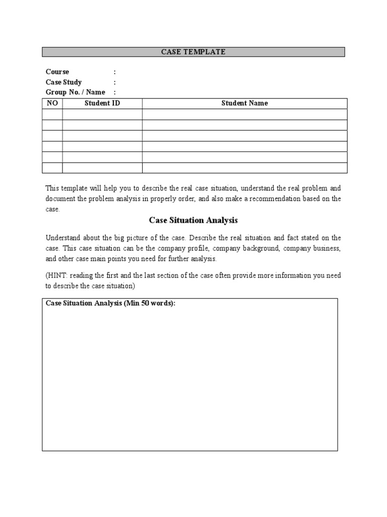 Case Situation Analysis | PDF