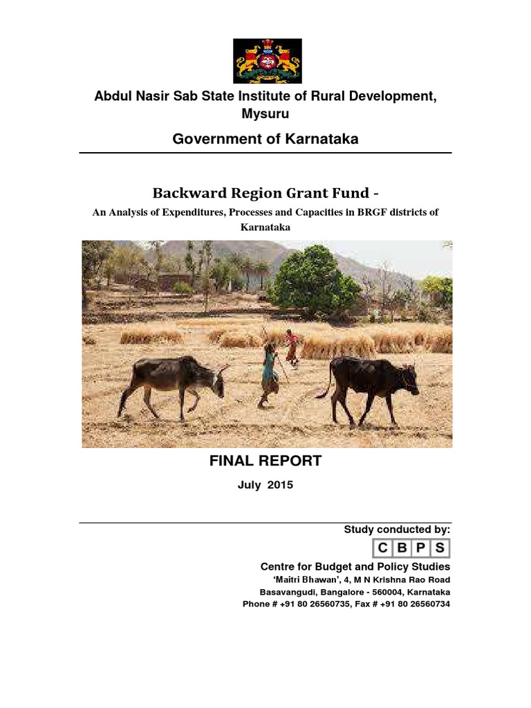 BRGF Study Final Report PDF | PDF | Economic Development | Economics