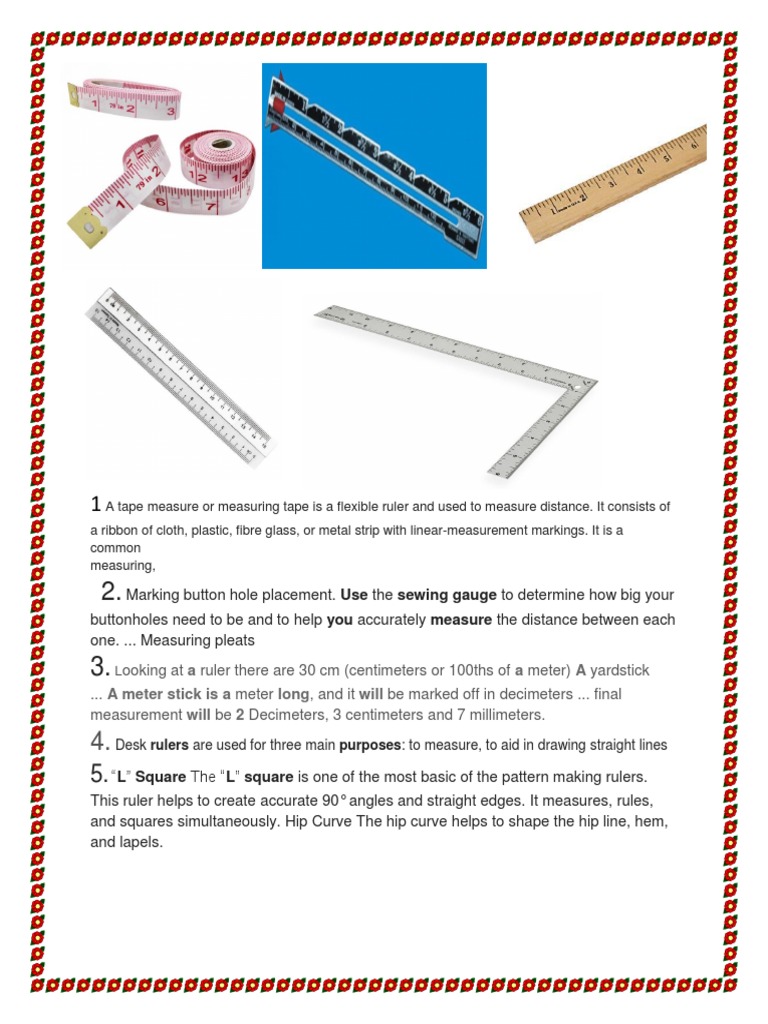 1 A Tape Measure or Measuring Tape Is A Flexible Ruler and Used To Measure Distance PDF