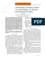 24. Mathematics Performance of Primary School Students in Assam (India) an Analysis Using Newman Procedure