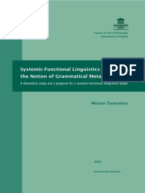 Systematic Functional Linguistics