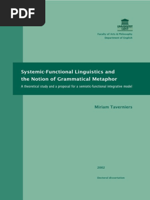 Systematic Functional Linguistics