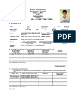 Ar-I (Athlete Record) : Department of Education Region V - Bicol Camarines Sur