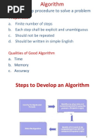 Properties: - A Step by Step Procedure To Solve A Problem