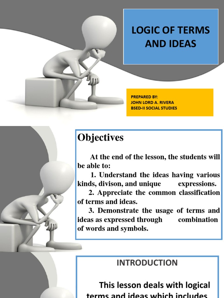Classification of Logical Terms and Ideas | PDF | Idea | Representation ...