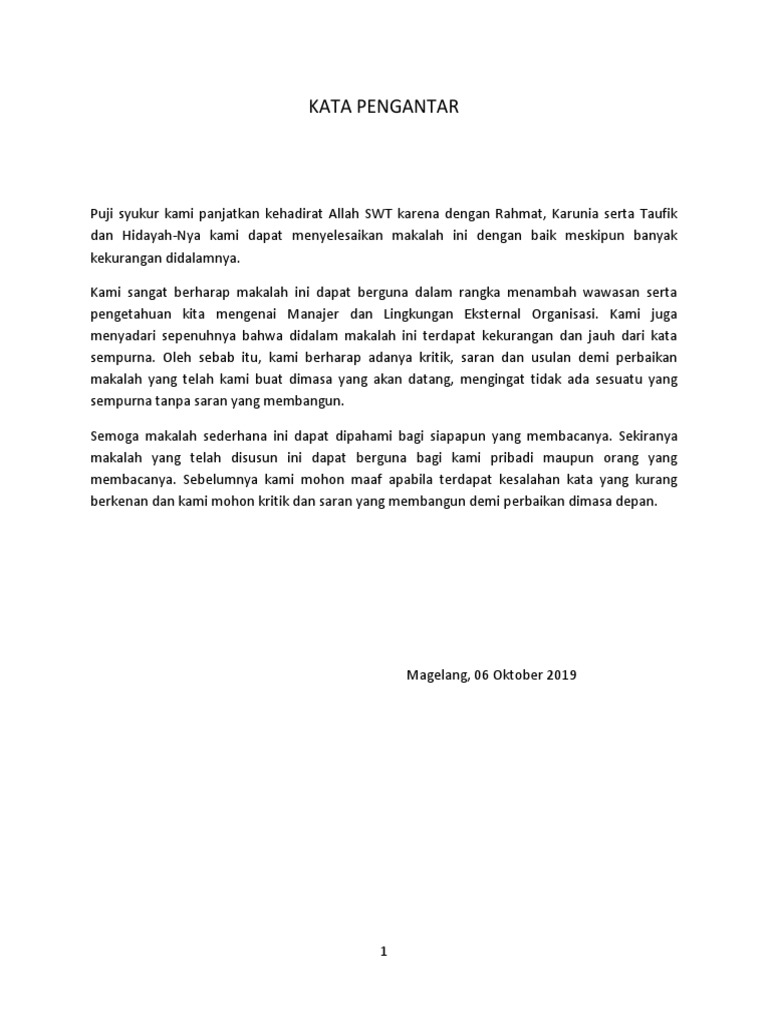 Makalah Manajer Dan Lingkungan Eksternal Organisasi