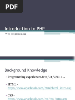 Introduction To PHP: Web Programming