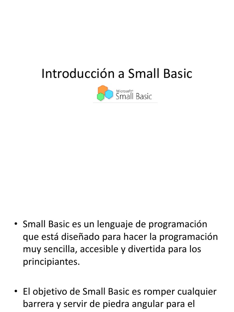 Introducción A Small Basic | PDF | Básico | Interfaz de línea de comando