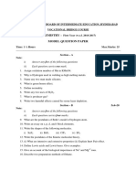 Chemistry Model Question Paper: Answer Any Five of The Following Questions Ii) Each Question Carries One Mark