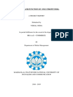 A Project Report: Structure and Function of Only Profit India