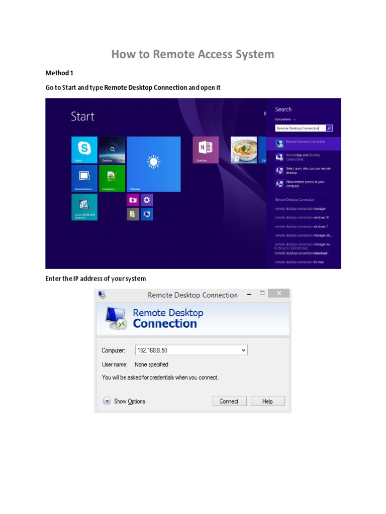 How To Remote Access Windows System | PDF