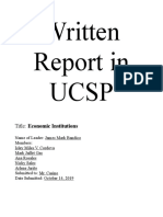 Written Report in Ucsp: Title: Economic Institutions