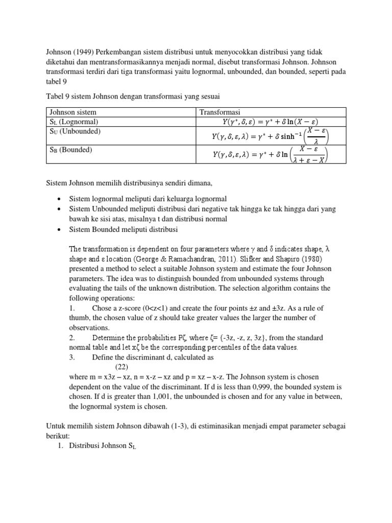 Estimating Parameters and Selecting the Optimal Johnson Distribution ...