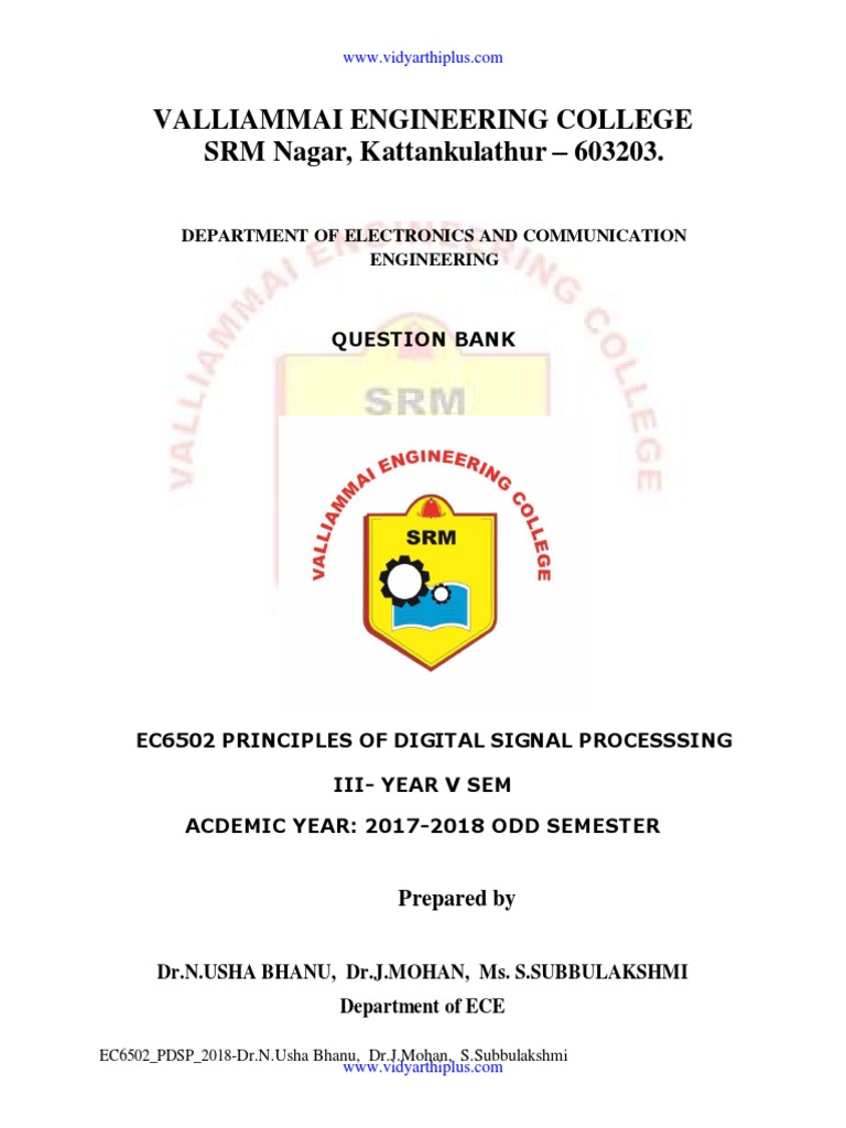 Principles of Digital Signal ProcessingSRM PDF Discrete Fourier