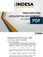 Prescripción Adquisitiva de Dominio: Via Administrativa