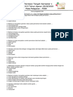 Soal PTS-UTS PJOK Kelas 6 Semester 1 2019-2020 PDF