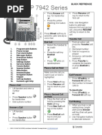 CISCO IP 7942 Series: Button To Alternate Between First and Second Call, and Press RESUME Soft Key To Return To The Call