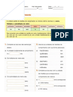 Atividades - Medidas de Comprimento - 6º Ano