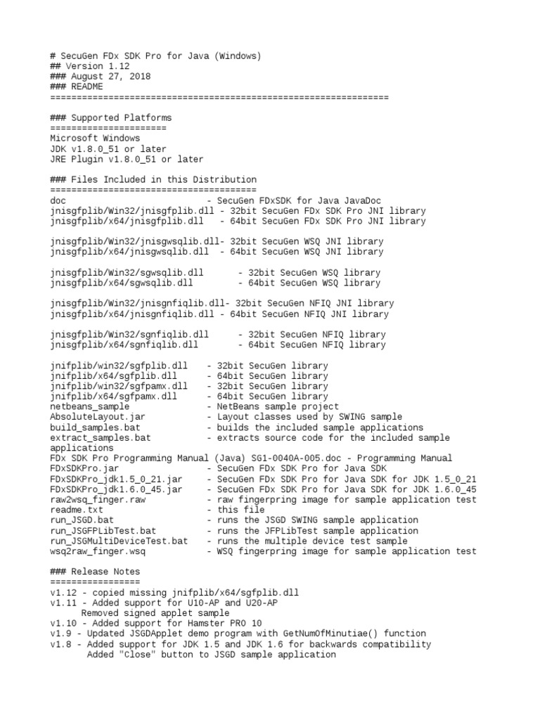 readme.txt | Java (Programming Language) | Computer Libraries