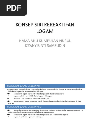 Konsep Siri Kereaktifan Logam Pdf