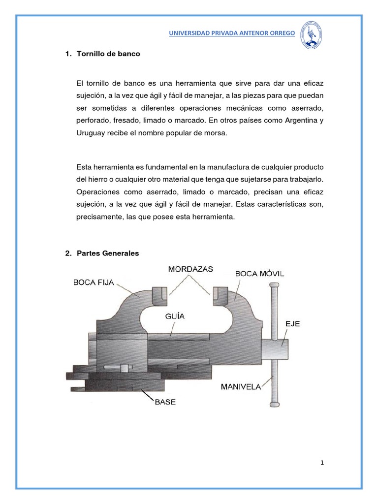 Tornillo de Banco | PDF | Tornillo | Metalurgia