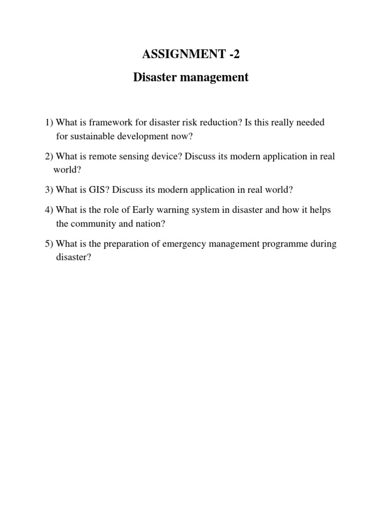 assignment disaster management