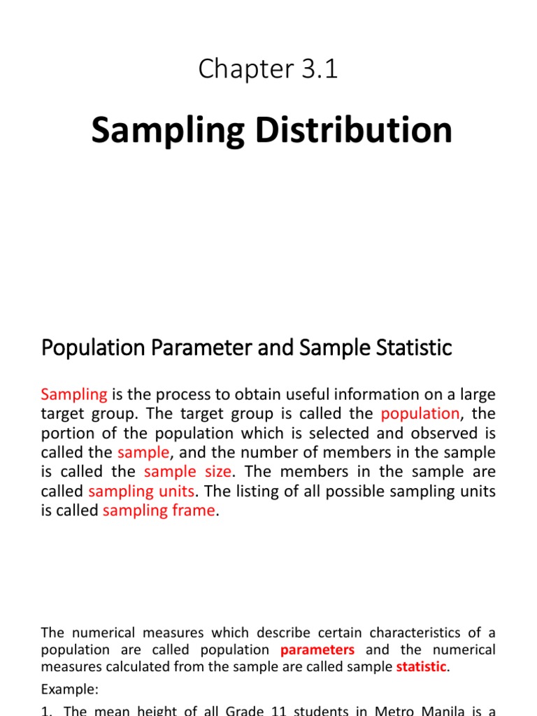 15chap 3 1 Sampling Distribution Mean Errors And Residuals