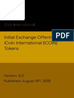 Initial Exchange Offering of Icoin International (Icoin) Tokens