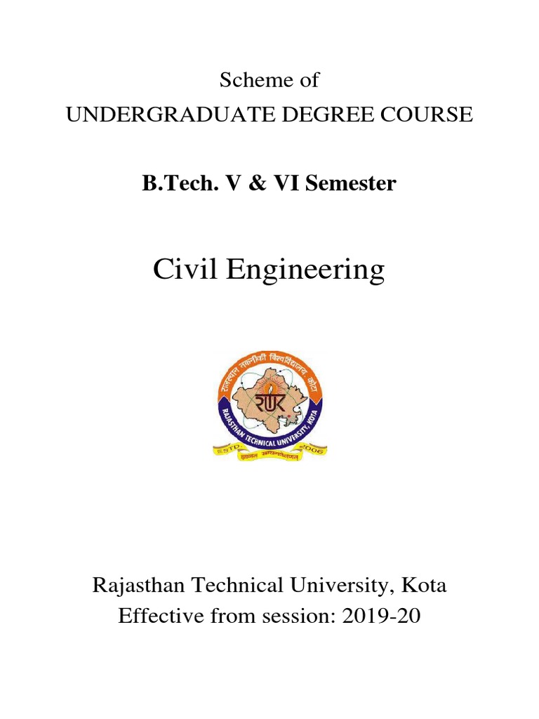 RTU B.Tech Civil Engineering Syllabus | PDF | Civil Engineering ...