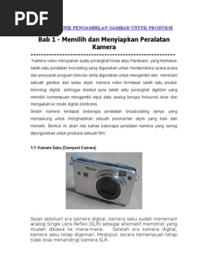 Bahan Ajar Kamera Modul Teknik Pengambilan Gambar Untuk Produksi Pdf