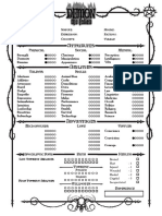 Character Sheet for Vampire: The Masquerade