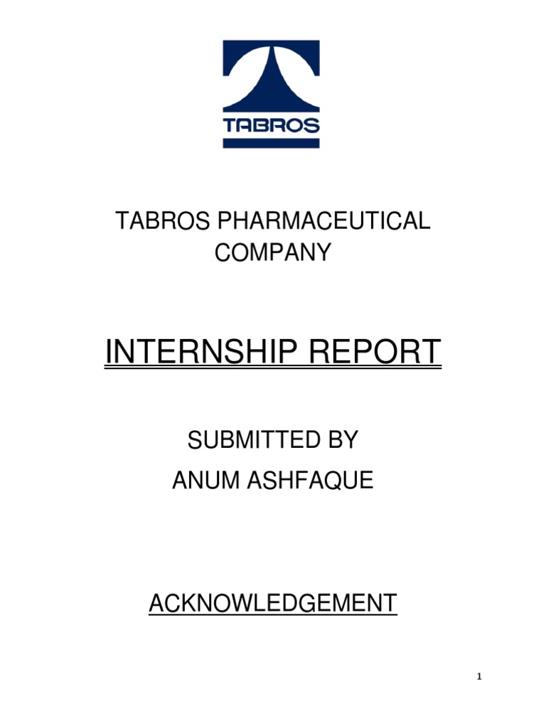 Internship Insights at Tabros Pharma | PDF | Tablet (Pharmacy ...