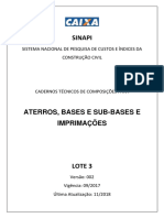 Composições para aterros, bases, sub-bases e imprimações