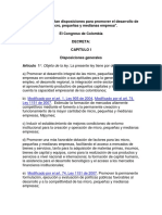 Por La Cual Se Dictan Disposiciones Para Promover El Desarrollo de Las Micro