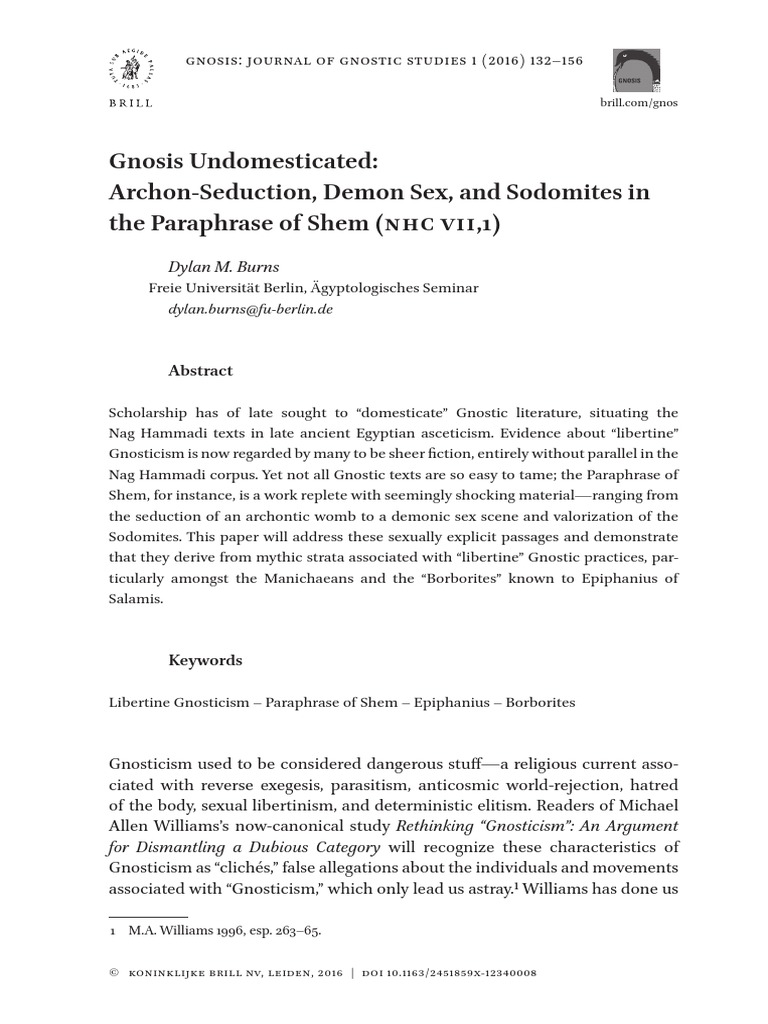 Gnosis Undomesticated ArchonSeduction D PDF PDF Gnosticism Dualism