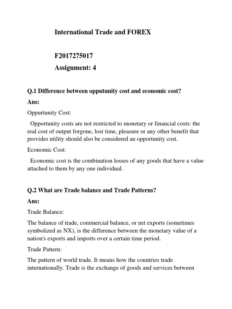 Understanding Opportunity Cost and Trade Patterns | PDF