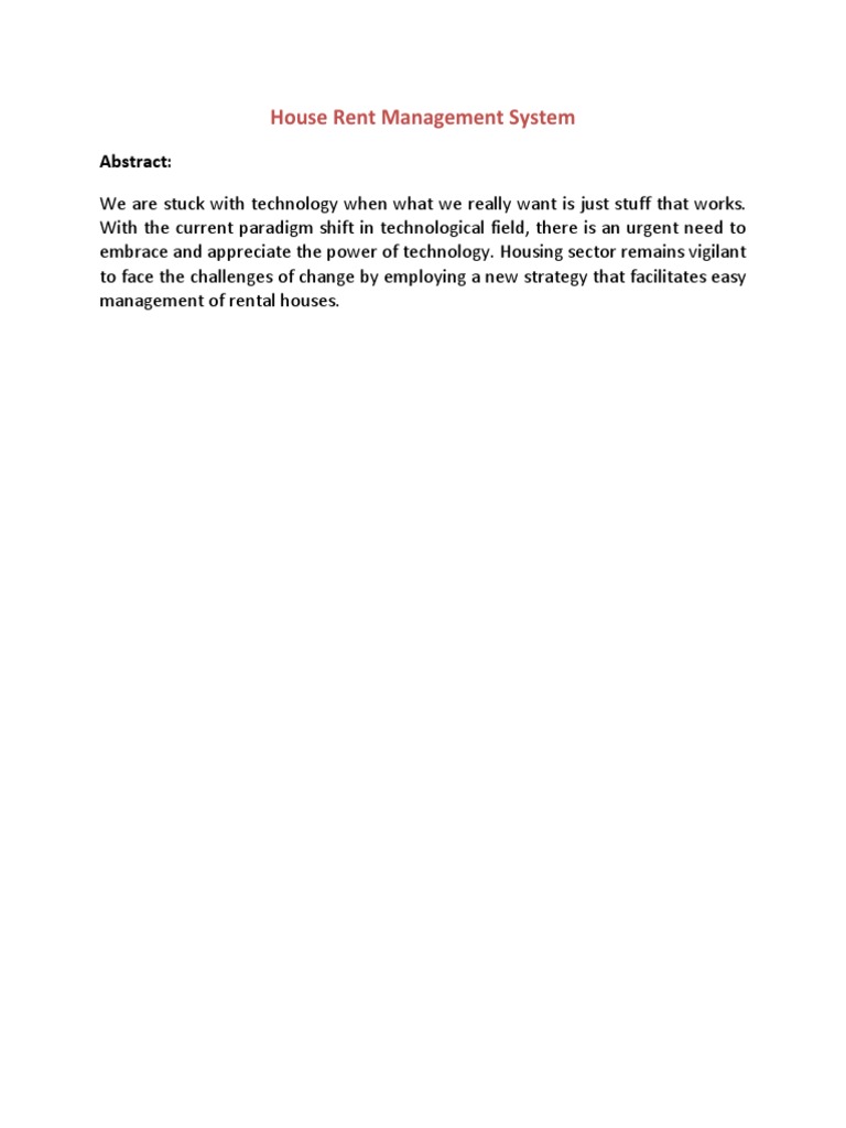 Efficient House Rent Management System | PDF
