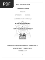 Quiz Gaming System: Bachelor of Engineering IN Compuer Science and Engineering